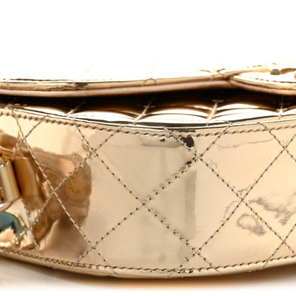 Chanel Mirror Calfskin Medium Hollywood Boulevard Flap Bag Light Gold