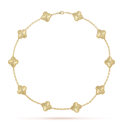 VCA 18K Yellow Gold Vintage Alhambra 10-Motif Necklace