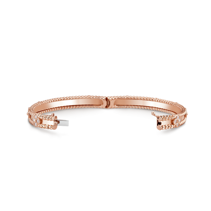 18K Gold Diamonds VCA Perlée Sweet Clovers Bracelet