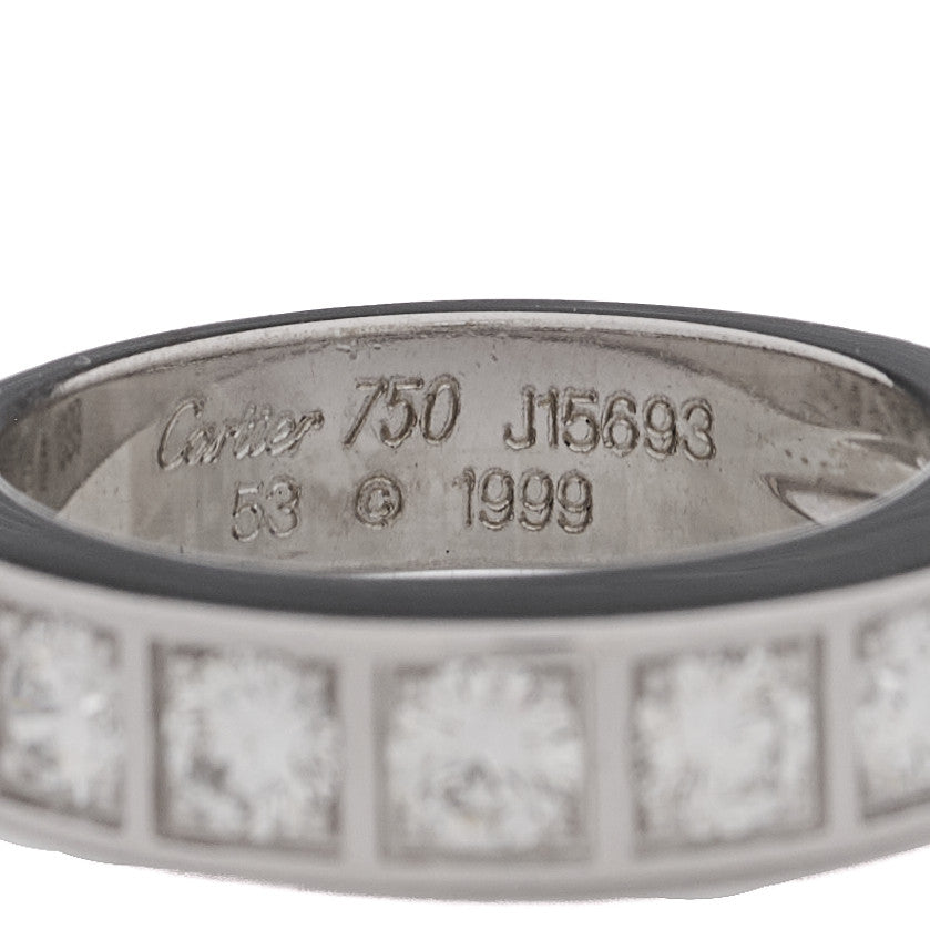 Cartier 18K White Gold Diamond Tectonic Band Ring