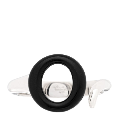 Tiffany Sterling Silver Black Jade Elsa Peretti Sevillana Cuff Bracelet