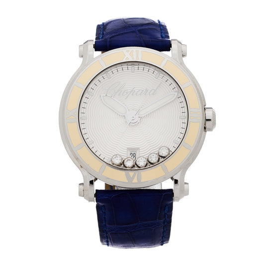 Chopard Stainless Steel Alligator 42mm Happy Sport Watch Blue 1847900