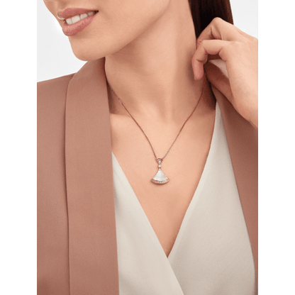 18K Rose Gold Diamond Mother of Pearl BVLGARI Divas' Dream Necklace