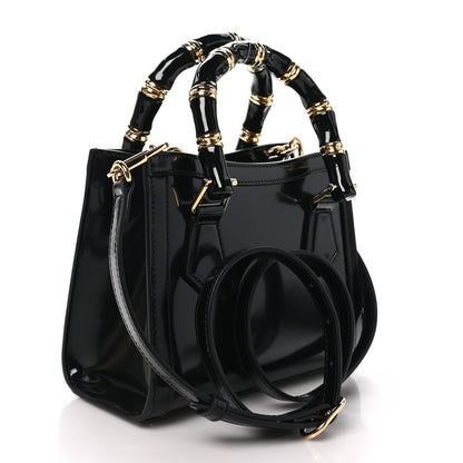 Gucci Polished Calfskin Small Diana Tote Bag Black