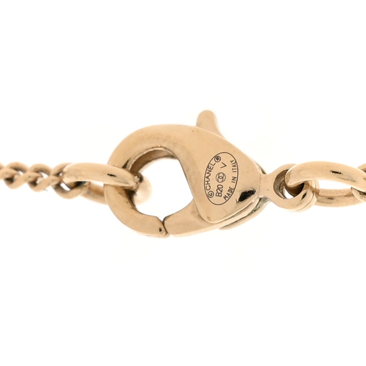 Chanel Pearl Crystal CC Pendant Necklace Gold