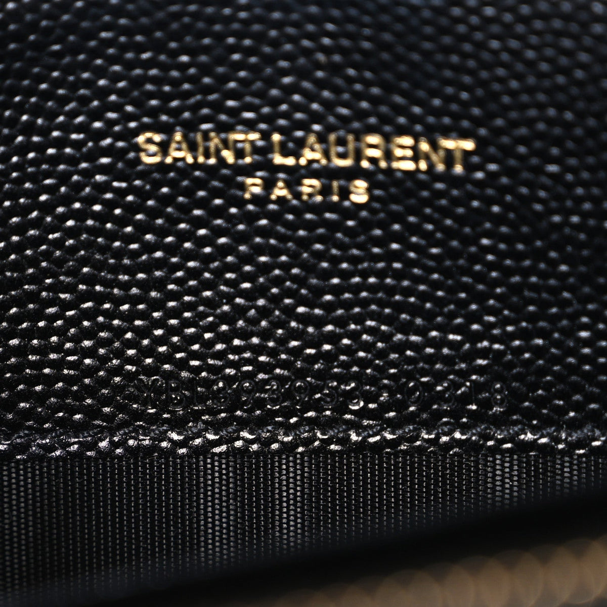 Saint Laurent Grain De Poudre Matelasse Chevron Monogram Envelope Chain Wallet Black