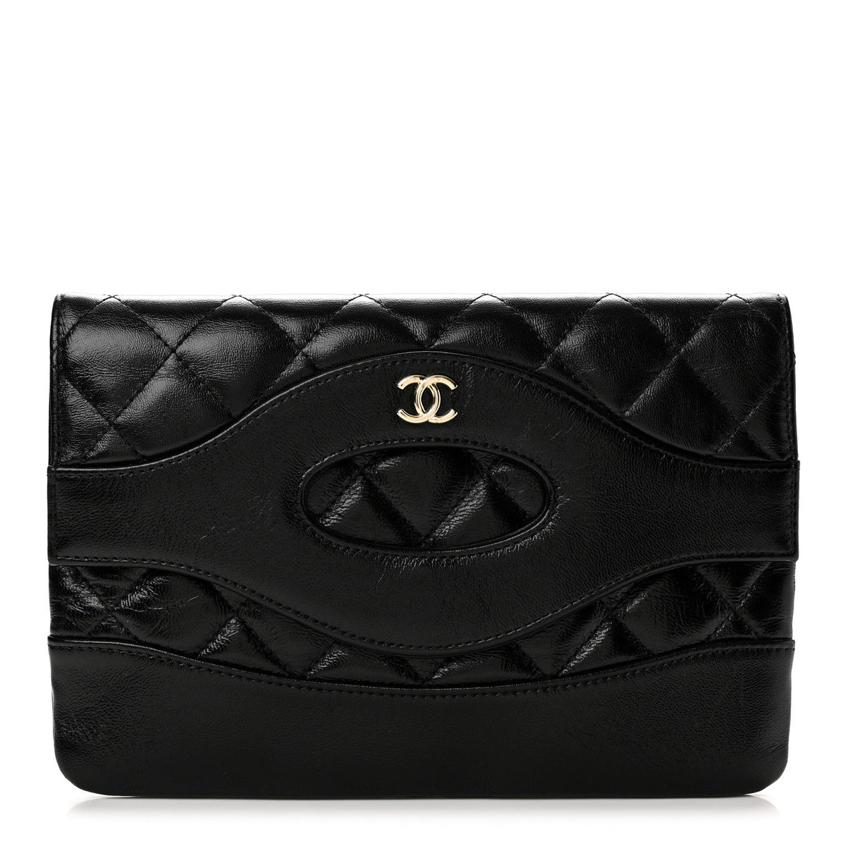 Chanel Shiny Lambskin Quilted 31 Clutch Black