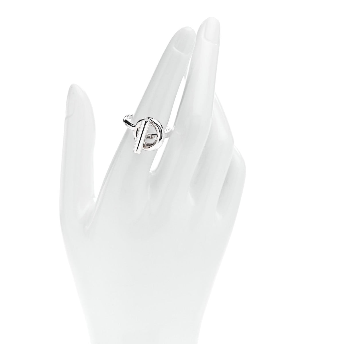 Hermes Sterling Silver GM Echappee Ring 53 6.5