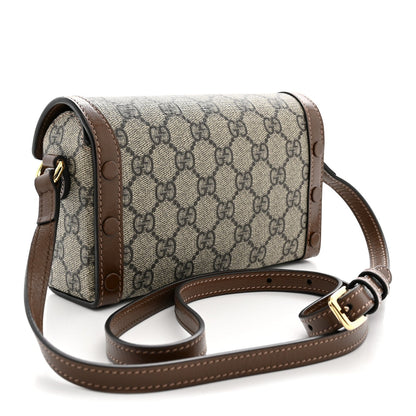 Gucci GG Supreme Monogram Mini Horsebit 1955 Shoulder Bag Beige Brown Sugar 1983200