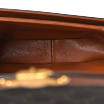 Celine Calfskin Triomphe Canvas Teen Triomphe Bag Tan