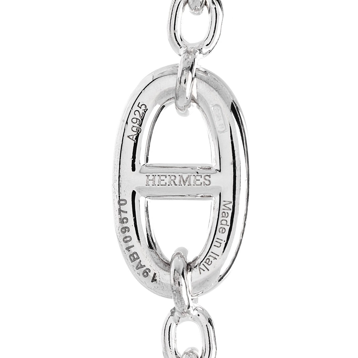 Hermes Sterling Silver Farandole 160 Necklace 157.5cm