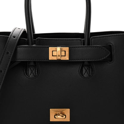 Balenciaga Smooth Calfskin Mini Bel Air Carry All Bag Black