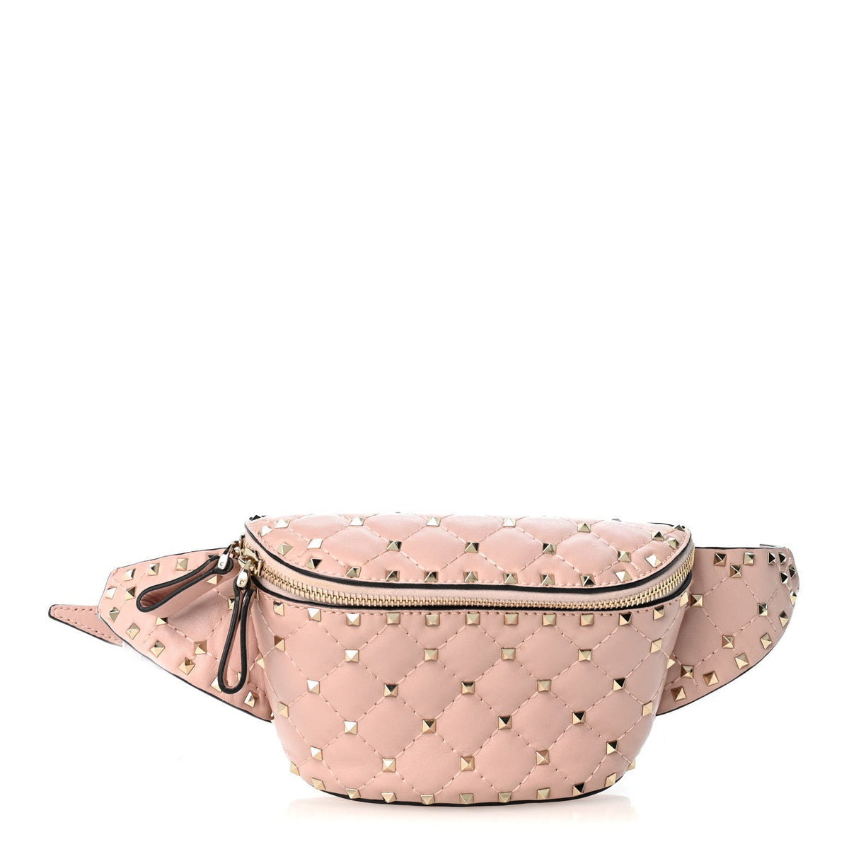 Valentino Garavani Lambskin Rockstud Spike Belt Bag 85 Water Rose