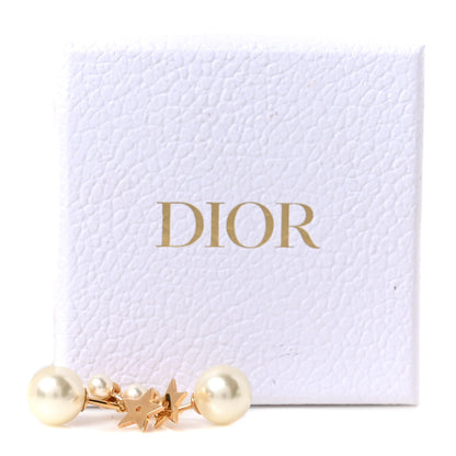 Christian Dior Pearl Crystal My ABCDior Tribales Etoile Star Earrings Gold