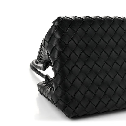 Bottega Veneta Nappa Intrecciato Small Parachute Shoulder Bag Black