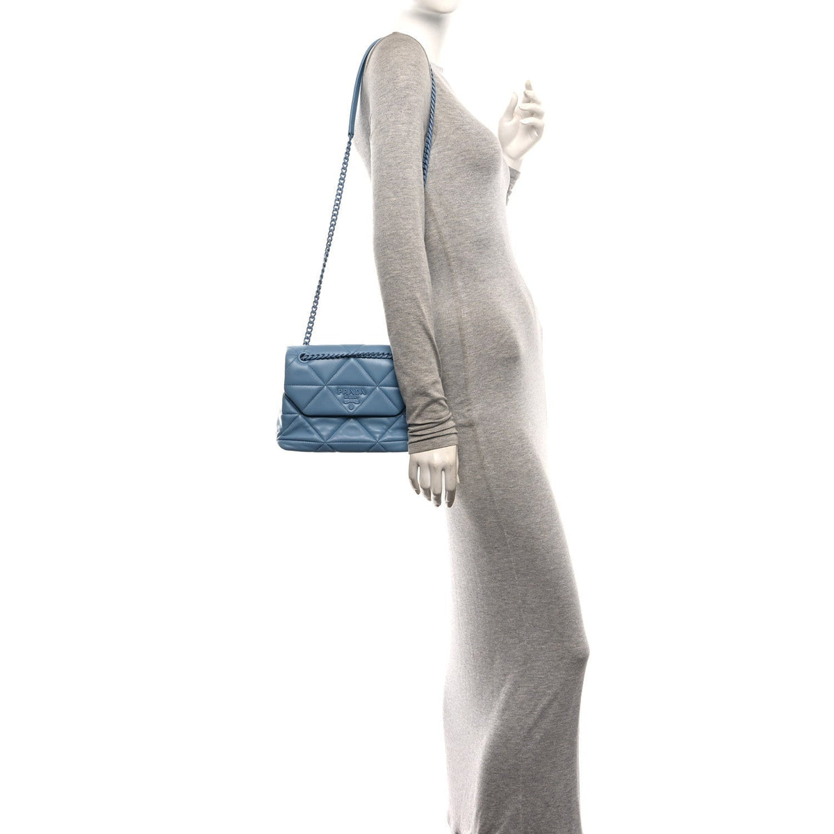 Prada Nappa Triangle Stitched Small Spectrum Bag Astrale