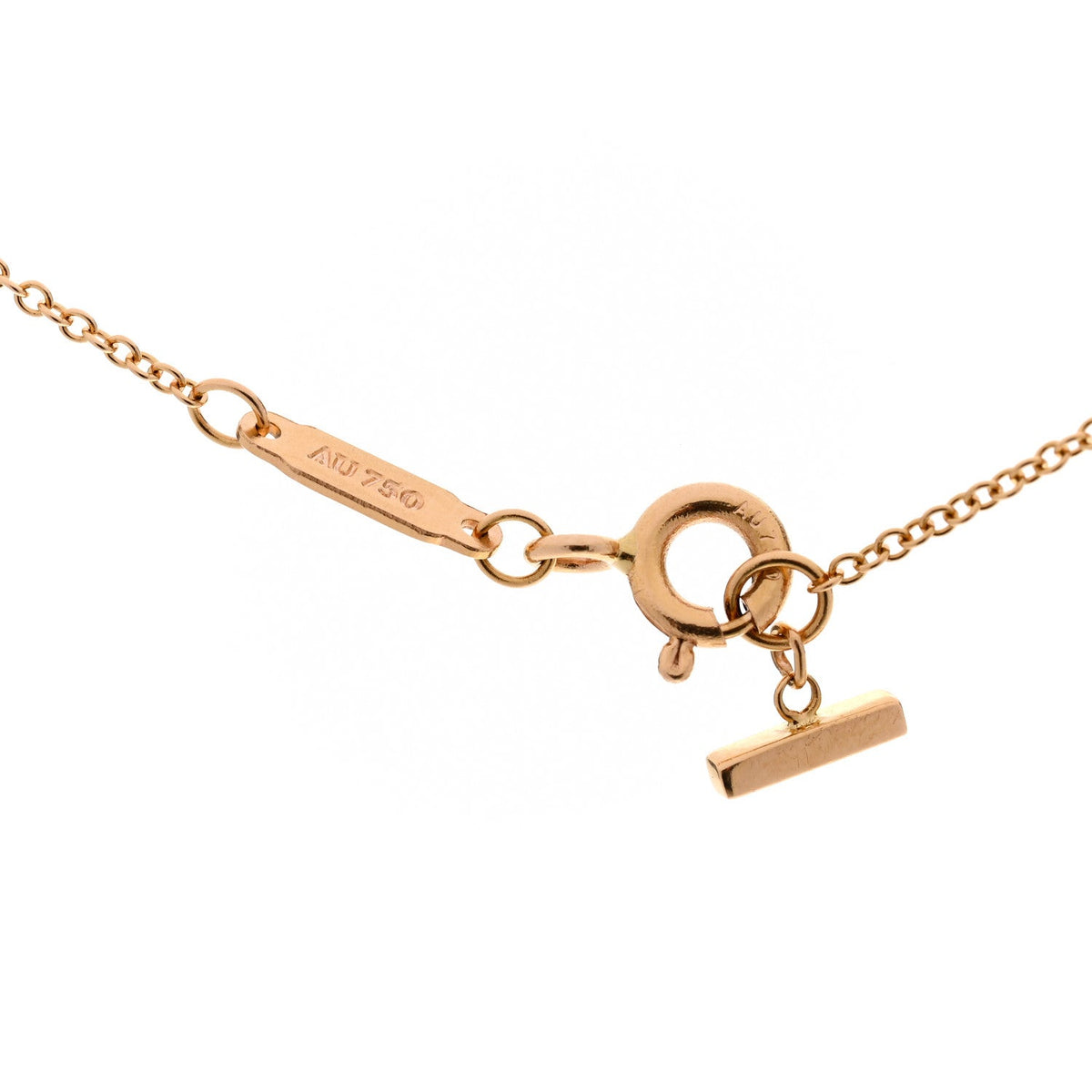 Tiffany 18K Rose Gold Small T Smile Pendant Necklace