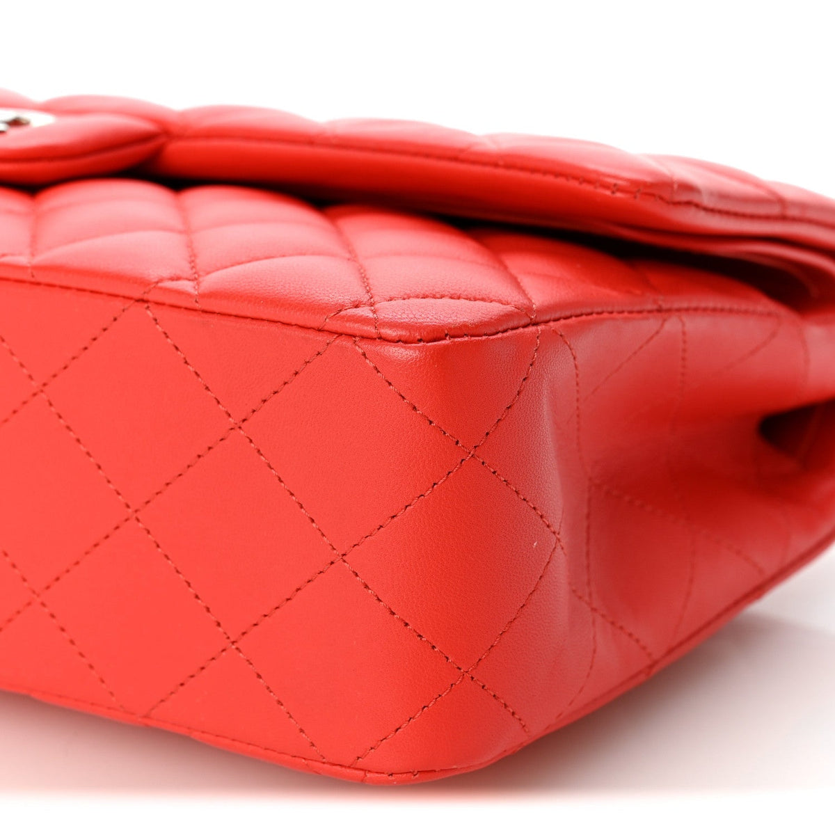 Chanel Lambskin Quilted Medium Double Flap Red