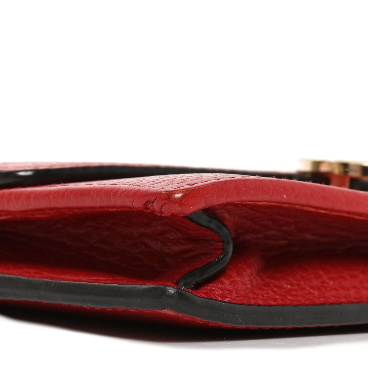 Gucci Dollar Calfskin Interlocking G Chain Wallet Red