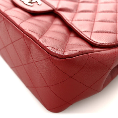 Chanel Caviar Quilted Jumbo Single Flap Dark Red 1824892