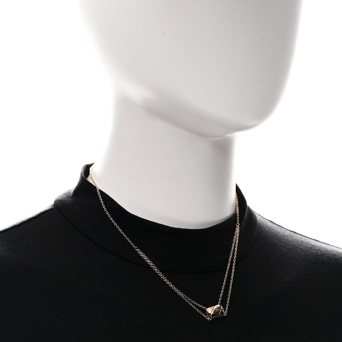 Chanel 18K Beige Gold Coco Crush Pendant Necklace