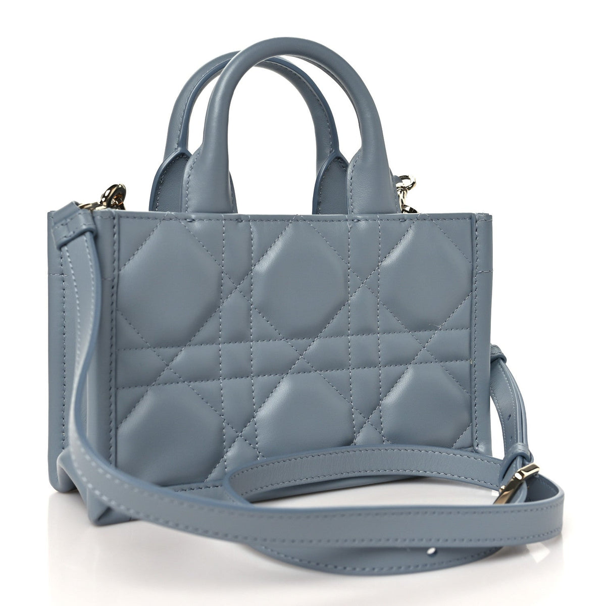 Christian Dior Calfskin Macrocannage Mini Book Tote Cloud Blue