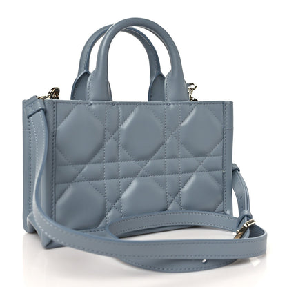 Christian Dior Calfskin Macrocannage Mini Book Tote Cloud Blue