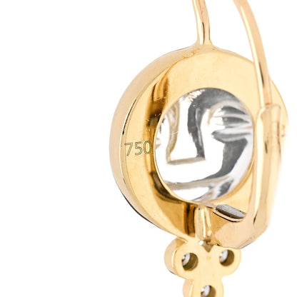 Temple St. Clair 18K Yellow Gold Diamond Small Moonface Earrings