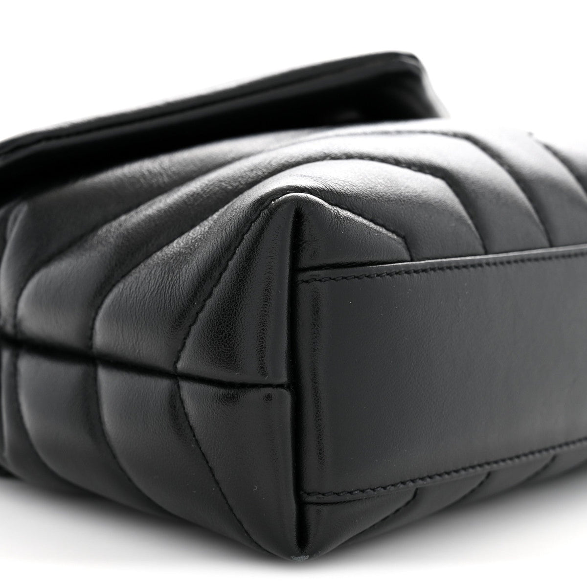 Saint Laurent Calfskin Toy Loulou Crossbody Bag Black