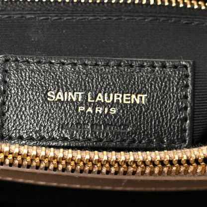 Saint Laurent Suede Y Quilted Medium Loulou Chain Satchel Taupe