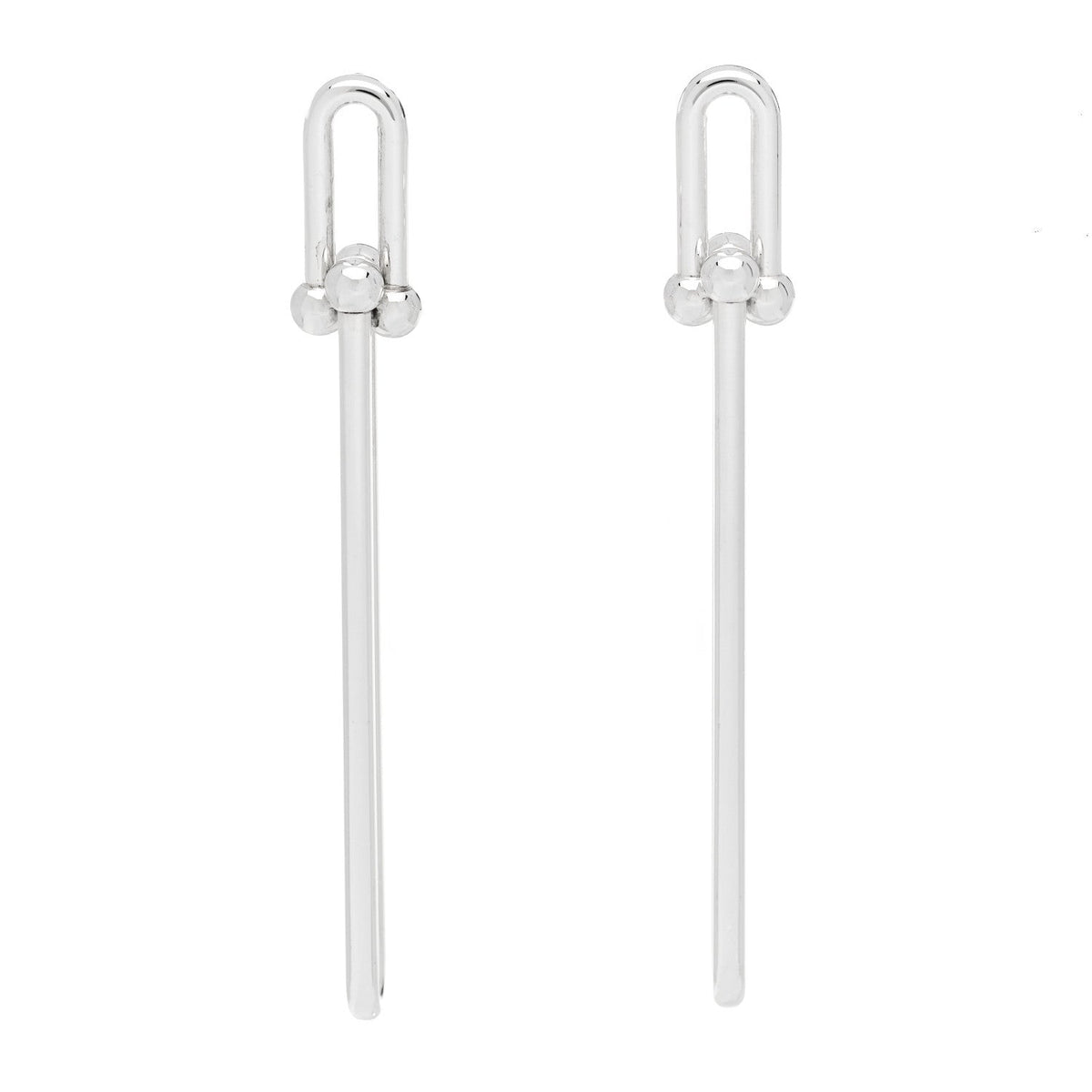 Tiffany Sterling Silver HardWear Double Long Link Earrings