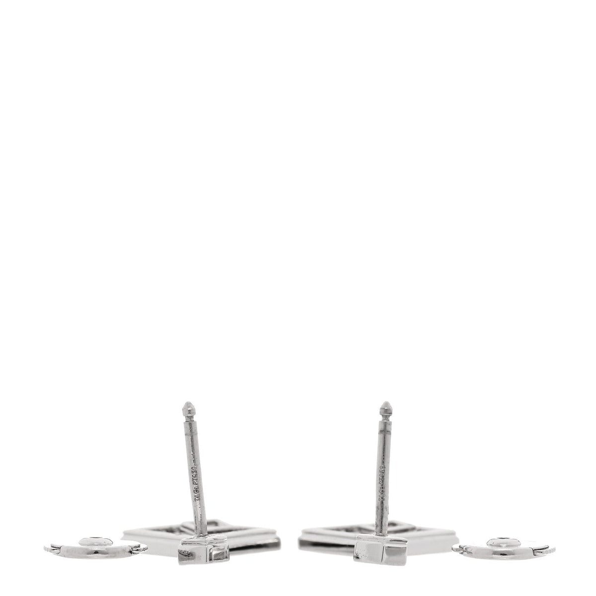 Tiffany Platinum Diamond Legacy Square Open Drop Earrings
