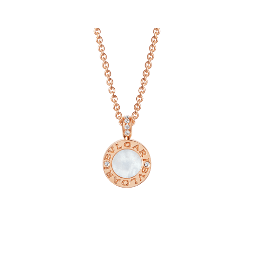 18K Rose Gold Mother of Pearl Diamonds BVLGARI Necklace