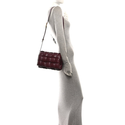 Bottega Veneta Nappa Maxi Intreccio Padded Cassette Crossbody Bag Dark Red