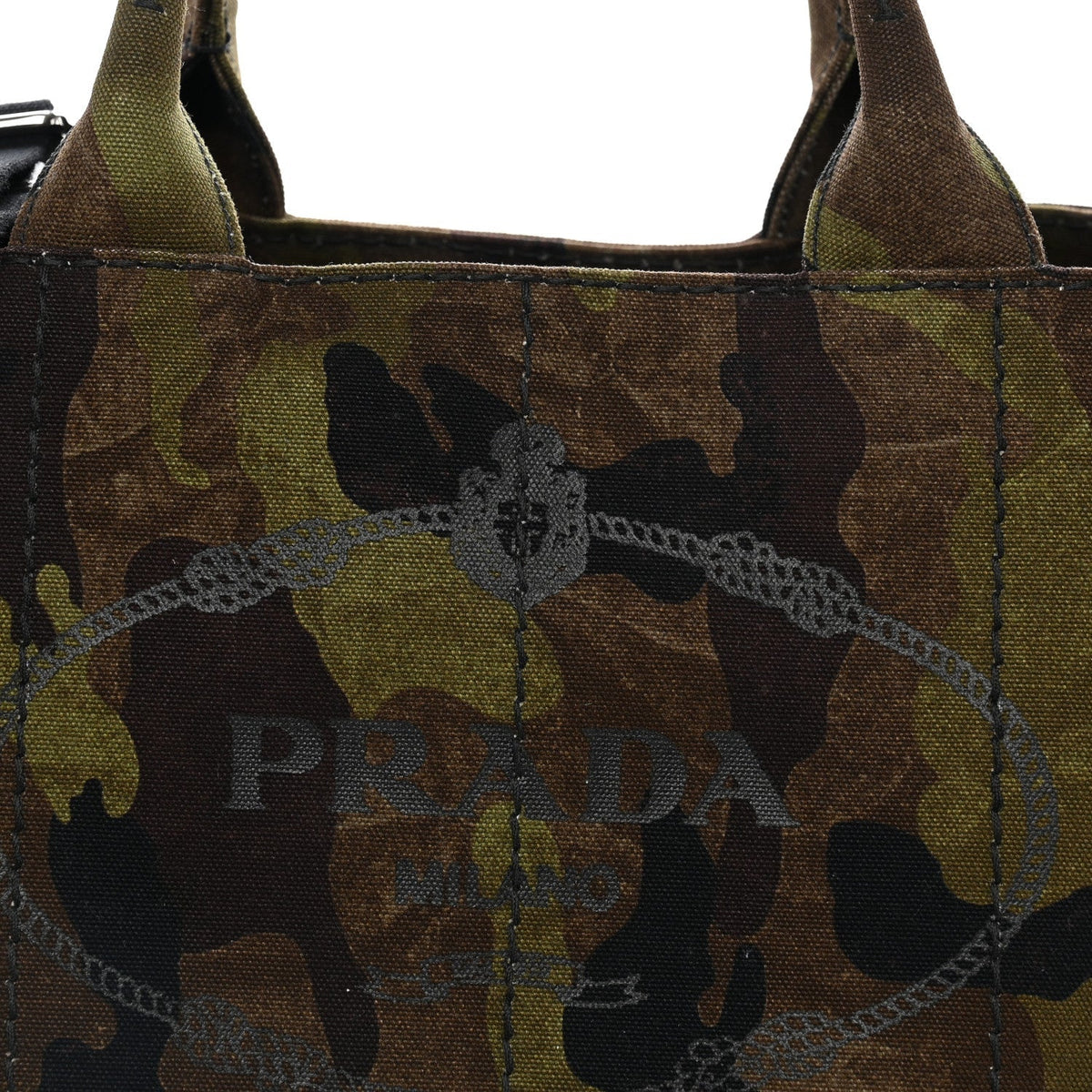 Prada Canapa Camouflage Logo Tote Mimetico