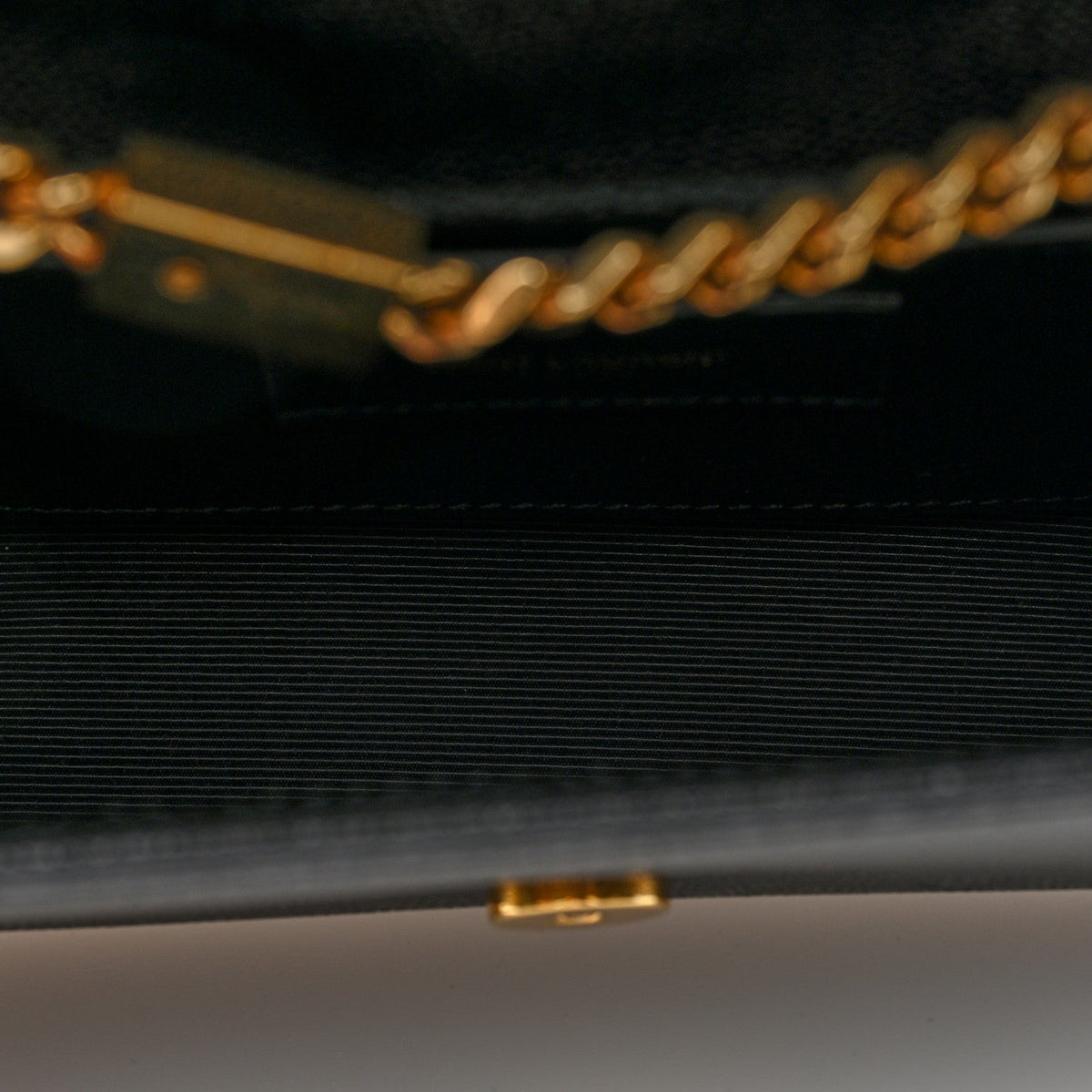Saint Laurent Grain De Poudre Small Monogram Kate Satchel Black
