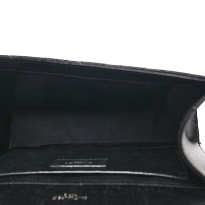 Saint Laurent Grain De Poudre Mixed Matelasse Triquilt Medium Monogram Satchel Black