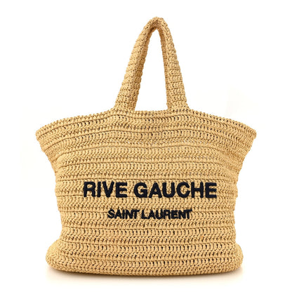 Saint Laurent Raffia Rive Gauche Tote Natural