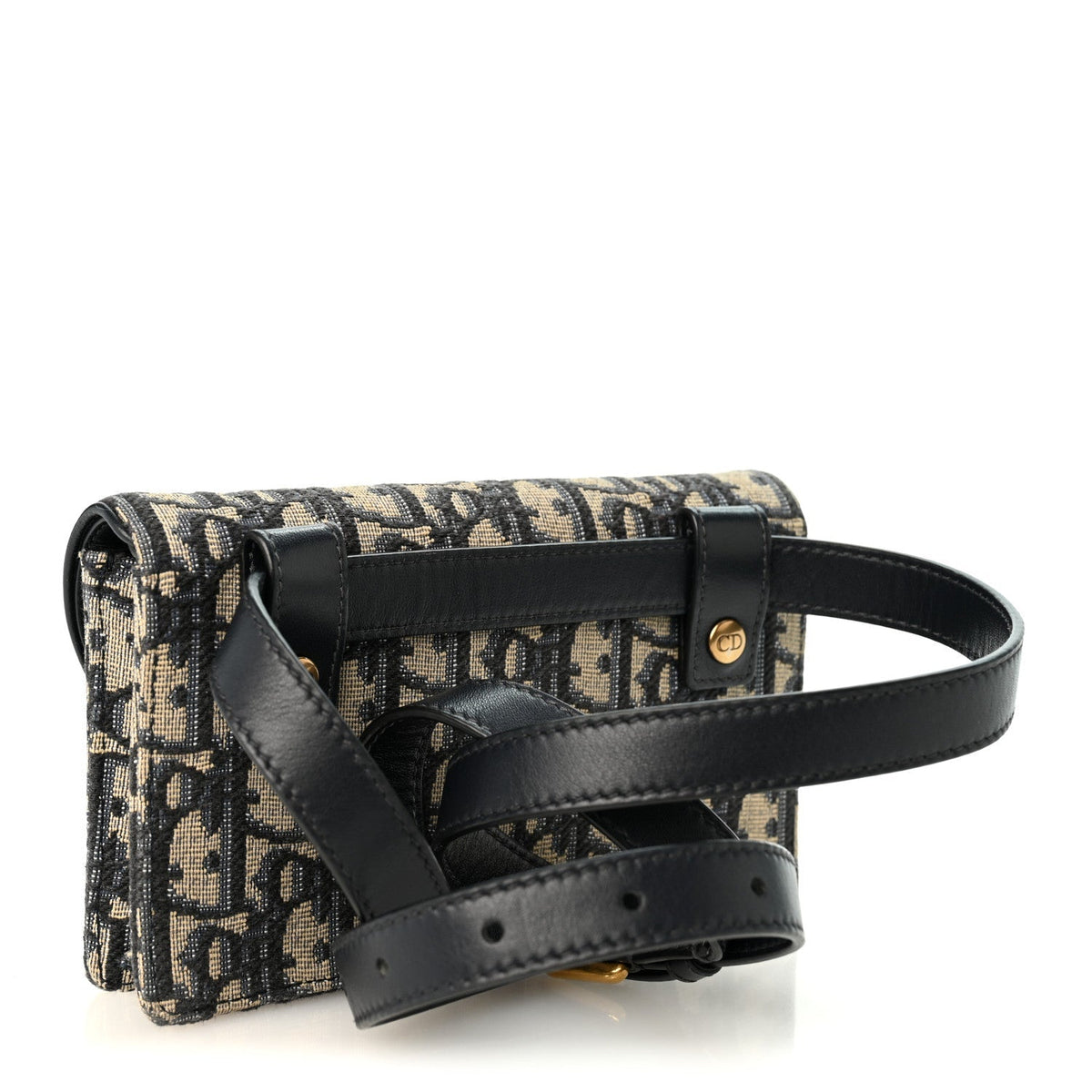 Christian Dior Oblique Saddle Belt Bag Blue