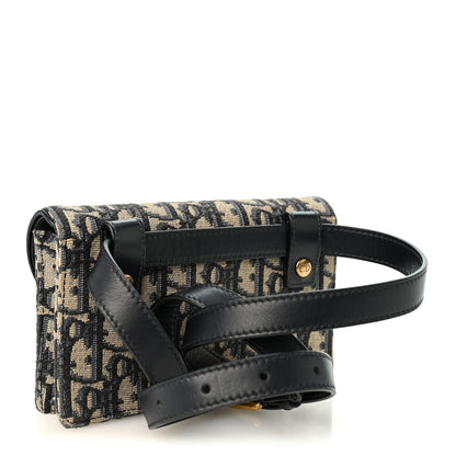 Christian Dior Oblique Saddle Belt Bag Blue