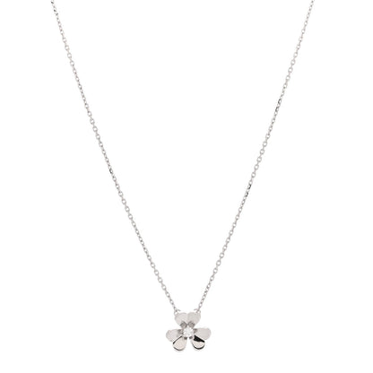 Van Cleef & Arpels 18K White Gold Diamond Mini Frivole Pendant Necklace