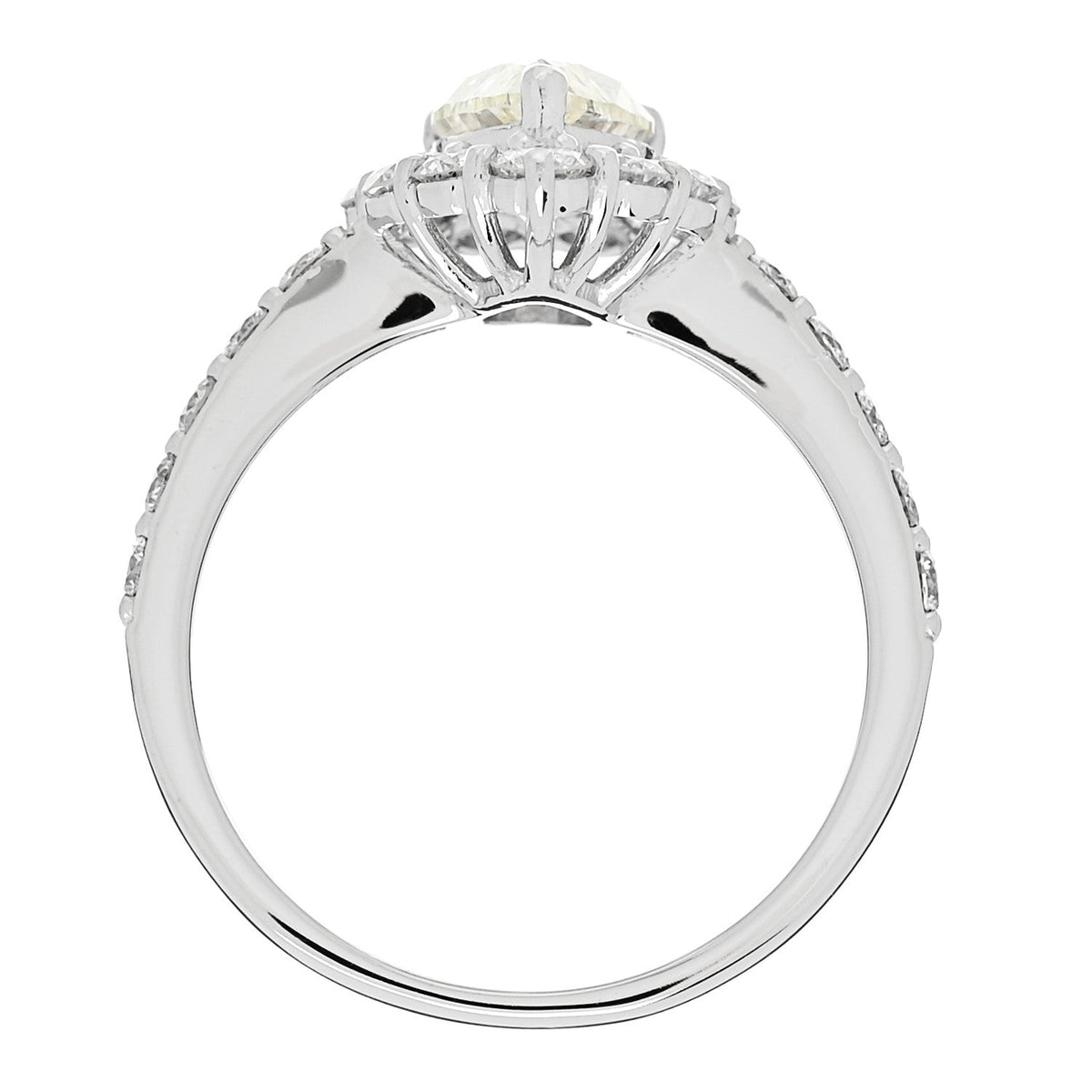 Parker & West by FASHIONPHILEPlatinum Diamond 1.15ct Pear Cut Halo Engagement Ring 53 6.25