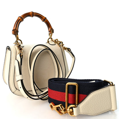 Gucci Jumbo GG Dollar Calfskin Mini Bamboo 1947 Bag Off White