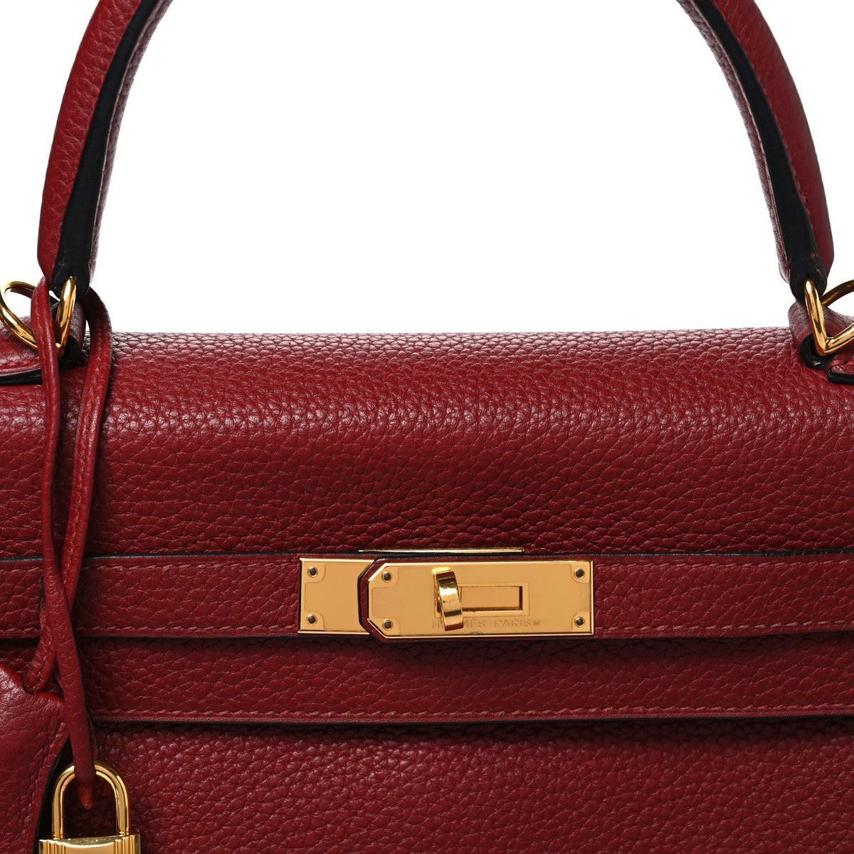 Hermes Taurillon Clemence Retourne Kelly 35 Rouge Garance