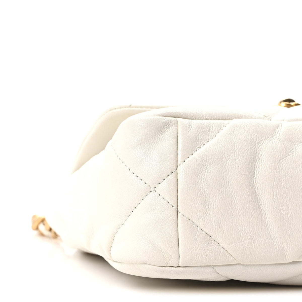 Chanel Goatskin Quilted Medium 19 Flap Bag White