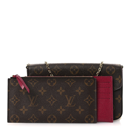 Louis Vuitton Monogram Pochette Felicie Chain Wallet Fuchsia 1927270