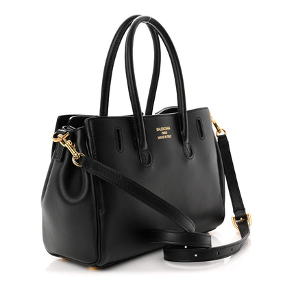 Balenciaga Smooth Calfskin Mini Bel Air Carry All Bag Black