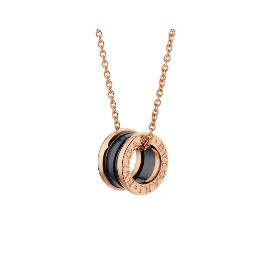 18K Rose Gold Black Ceramic BVLGARI B.zero1 Necklace