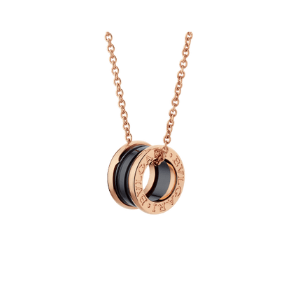 18K Rose Gold Black Ceramic BVLGARI B.zero1 Necklace