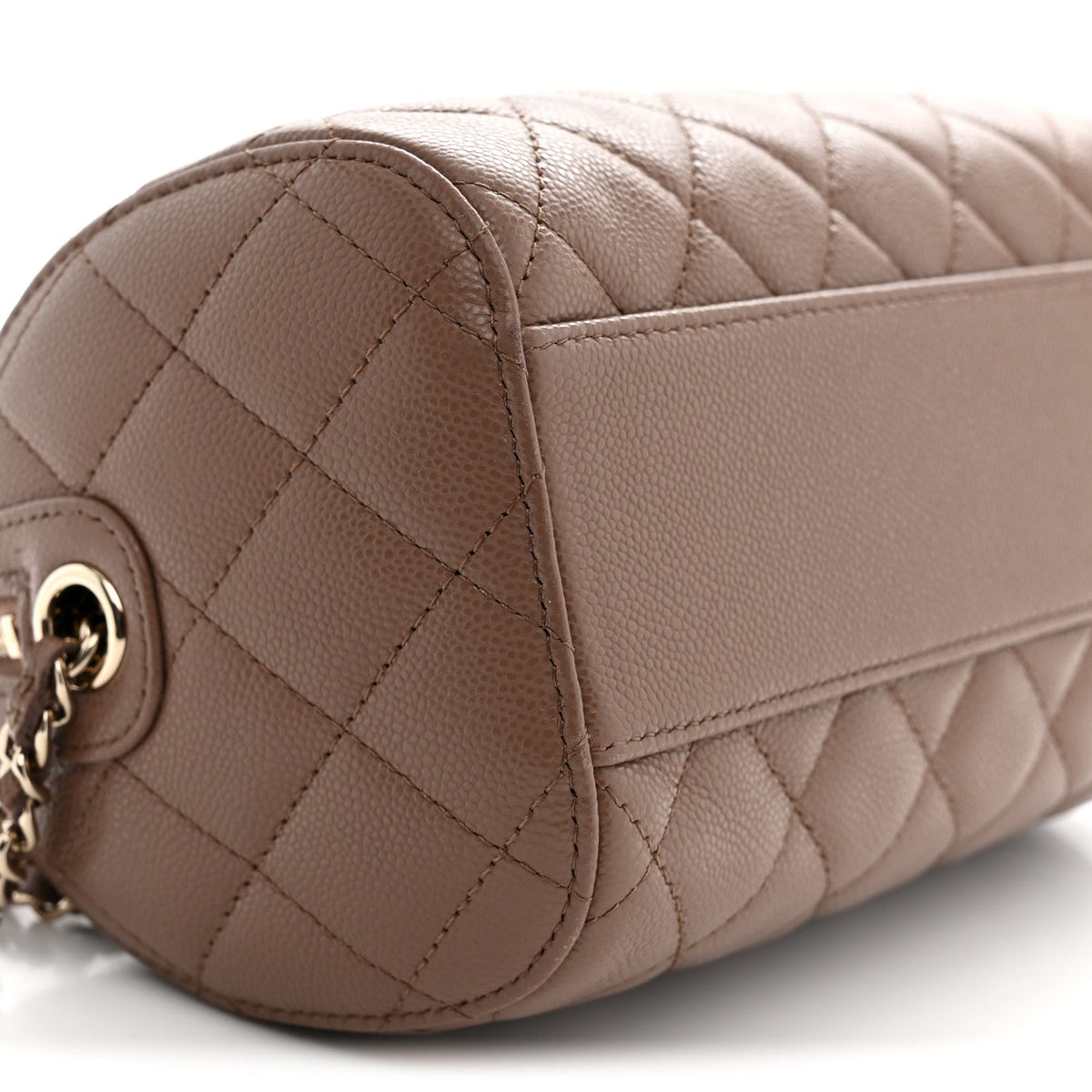Chanel Caviar Quilted Barrel Clutch With Chain Brown 1983770